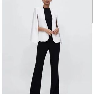 Zara White Blazer Cape